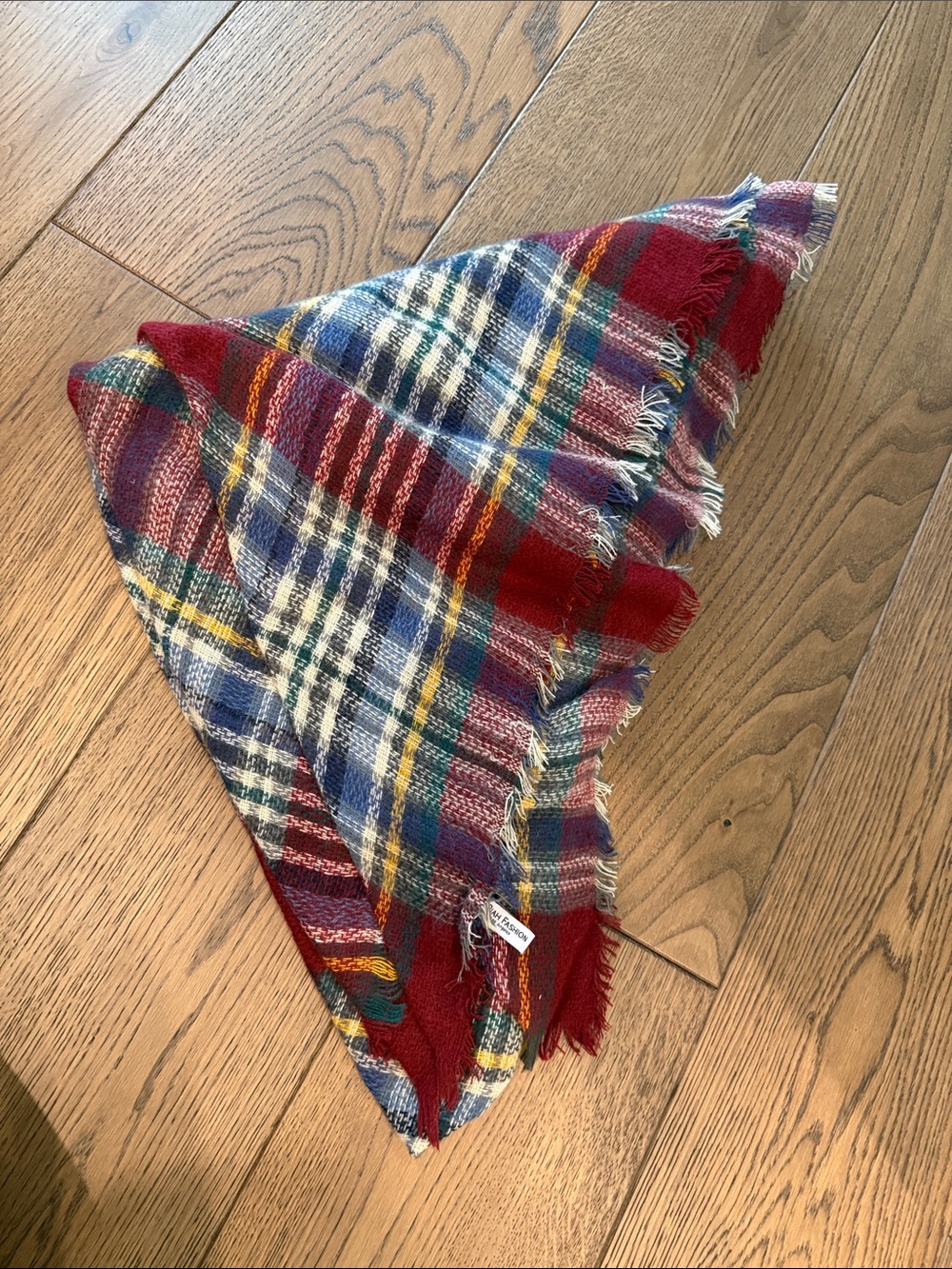 Plaid Blanket Scarf Wrap - Red Multicolor